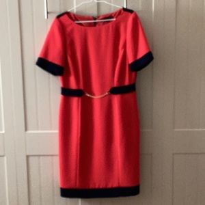 Preston & York Red and Navy sheath career dress.